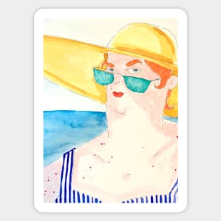 Sea summer hot Woman Sticker